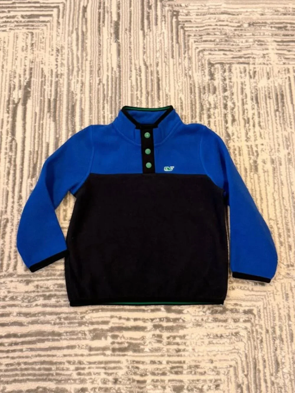 Vineyard Vines kids Toddler size 4T fleece black/blue 1/4 snap pullover
